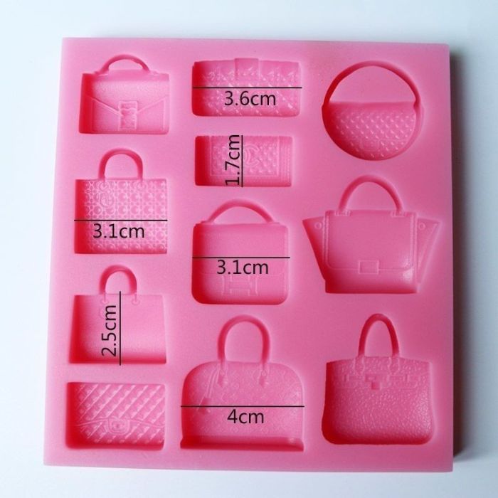 Mini Luxury Handbag Silicone Mold Fondant Chocolate Cake Decor Resin Keychain Plaster Casting Mold