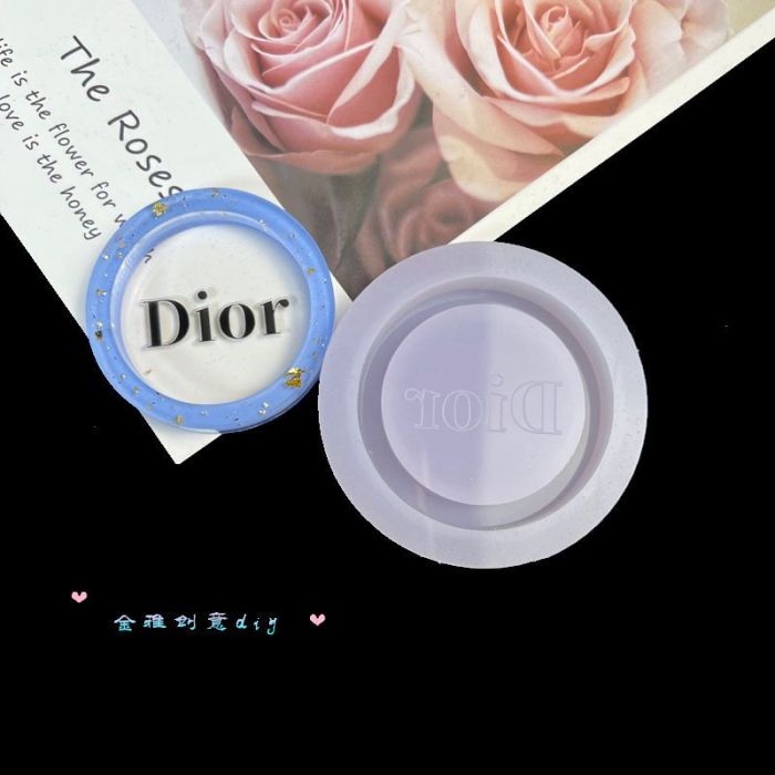 Luxury Fashion Logo Shaker Silicone Mold DIY Epoxy Resin Keychain Bag Charm Plaster Aroma Casting Mold