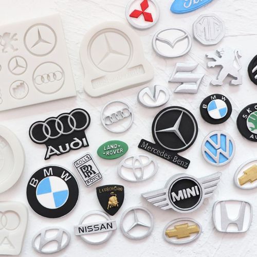 Car logo silicone mold, fondant cake mold, chocolate decorating mold, diy baking tools, car emblem mold, reusable silicone mould, food grade baking mold