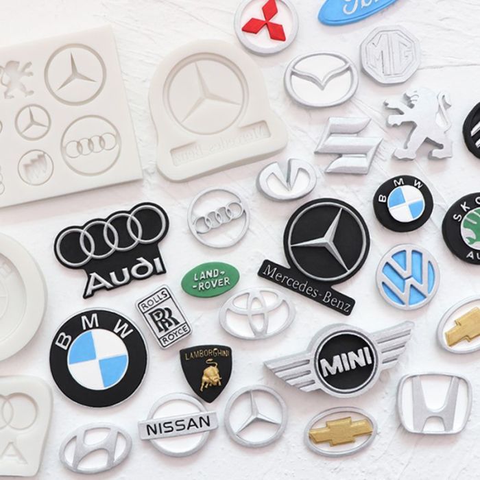 Car logo silicone mold, fondant cake mold, chocolate decorating mold, diy baking tools, car emblem mold, reusable silicone mould, food grade baking mold
