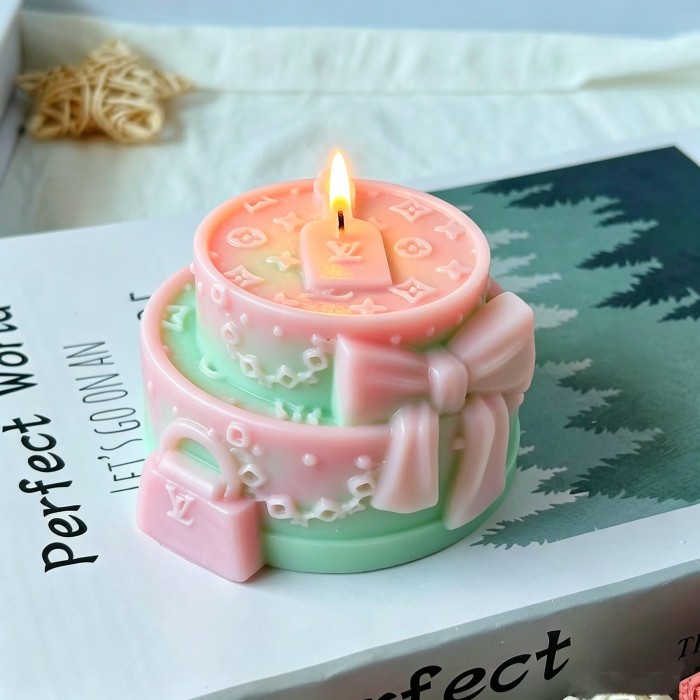 Designer Brand cake silicone mold, cake gift box casting mould, candle soap resin making mold, diy craft supplies, women holiday gift