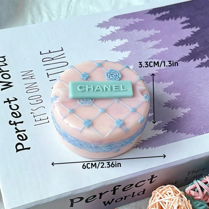 Round Grid Rose Designer Brand Silicone Soap Mold Embossed Nameplate Casting Mould Perfect For Handmade Soap Making, Also For Scented Candle Epoxy Resin Ice DIY Craft Supplies Women Gift