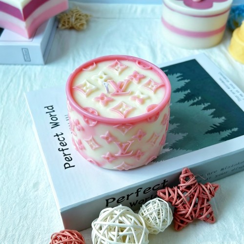 Cylindrical Designer Brand Embossed Pattern Silicone Casting Mold Round Cylinder Mould For Scented Candle Handmade Soap Ice Cube Epoxy Resin DIY Craft Supplies Home Decor Valentine Holiday Gift For Women
