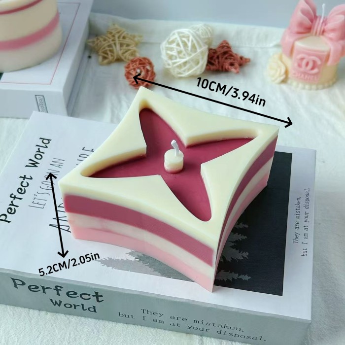 Luxury Designer Brand Two Tone Layered Soy Scented Candle Four Leaf Clover & Four Pointed Star Aromatherapy Candle Ins Aesthetic Table Ornament Valentine Birthday Holiday Gift For Women
