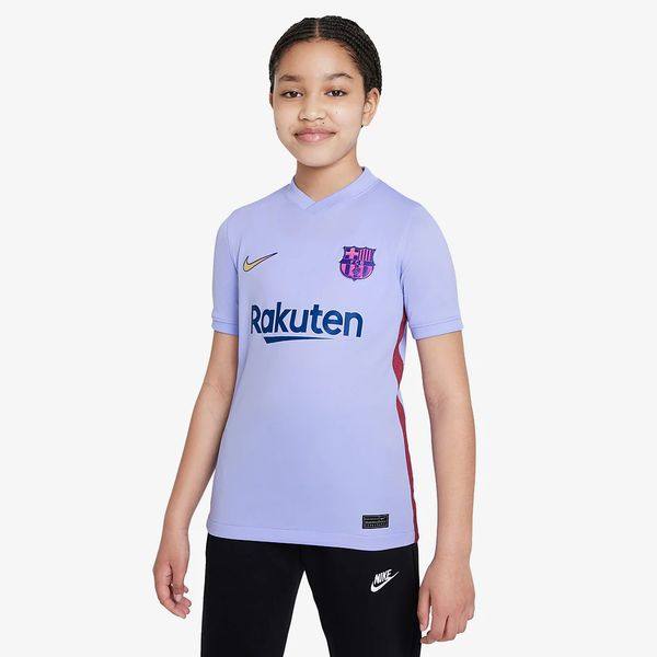 Nike FC Barcelona 21/22 Kids Away Stadium SS Jersey - Purple Pulse/Dtm-Irdest