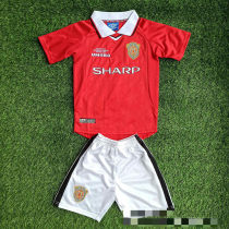 Kids Manchester United 1999/2000 Home Retro Jersey Kit