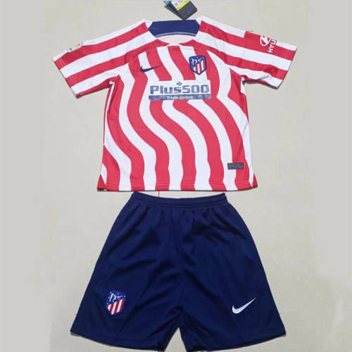 Kids Atletico Madrid 22/23 Home Jersey and Short Kit