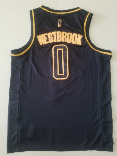 Russell Westbrook 0 Black Golden Edition Jersey