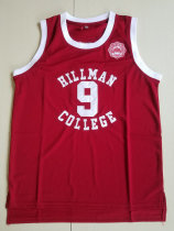 Dwayne Wayne 9 Hillman College Maroon Basketball Jersey with Eagle Patch