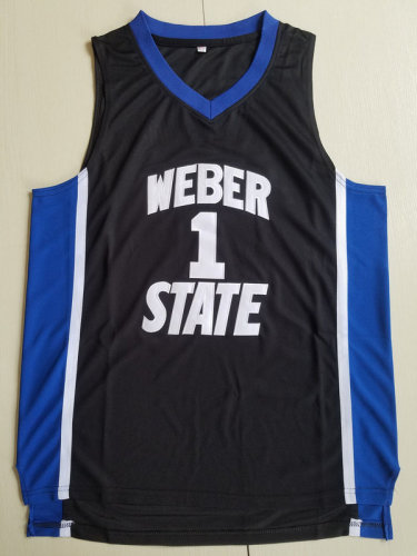 Damian Lillard 1 Weber State College Black Basketball Jersey