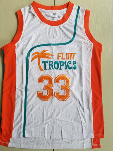Flint Tropics 33 Jackie Moon Teal Basketball Jersey Semi Pro Team New