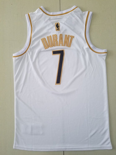 Kevin Durant 7 White Golden Edition Jersey