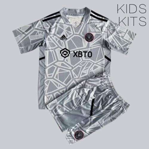 Kids Inter Miami CF 2022 Goalkeeper Jersey and Short Kit