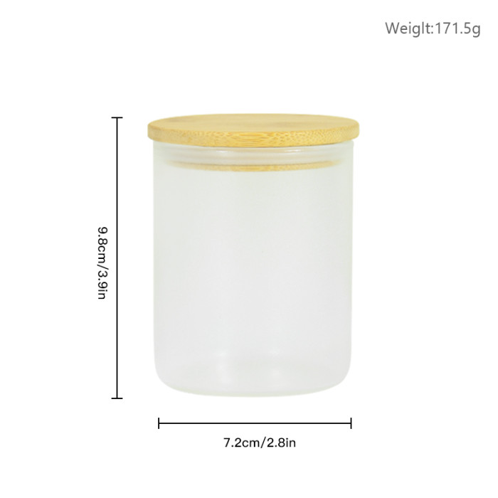 RTS USA warehouse 10oz frosted sublimation straight candle jar