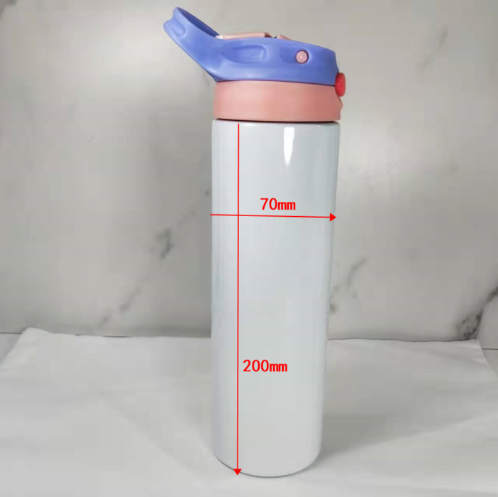 RTS USA Warehouse 20oz Top Flip Sublimation Straight Water Bottle with Colorful Lid Mix Colors