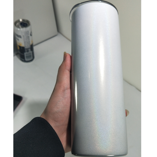 RTS USA Warehouse 20oz Holographic/Shimmer Sublimation Straight Skinny tumbler with Plastic Straw