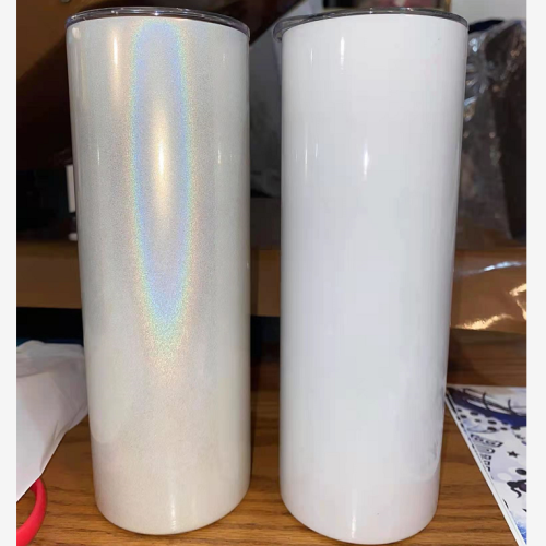 RTS USA Warehouse 20oz Holographic/Shimmer Sublimation Straight Skinny tumbler with Plastic Straw