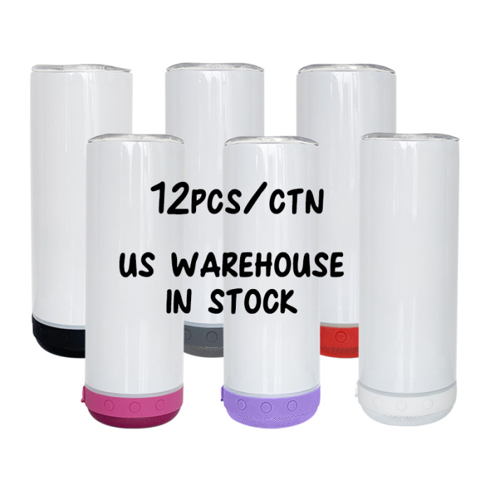 Case of 12 USA Warehouse 20oz sublimation straight Speaker tumbler,mixed 6 colors speakers