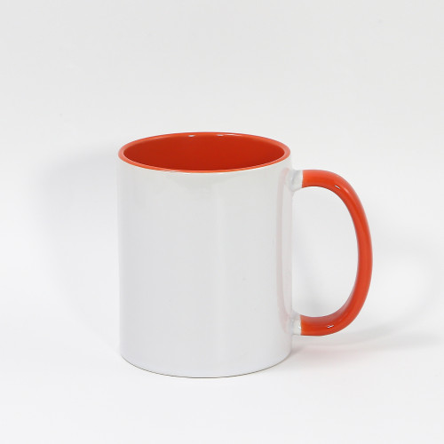 RTS USA warehouse 11oz sublimation ceramic coffee mug with colorful inside and handle