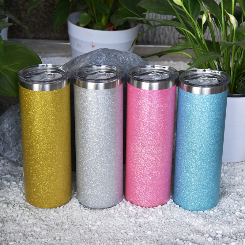 US$ 76.00 - RTS US warehouse 20oz sublimation blanks straight skinny  tumblers with plastic straw 