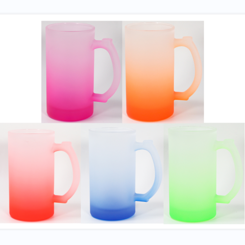 RTS USA warehouse16oz colorful frosted sublimation glass beer mugs