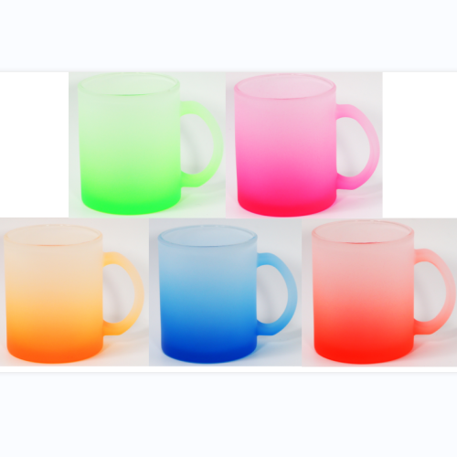 RTS USA warehouse11oz colorful frosted sublimation glass mugs