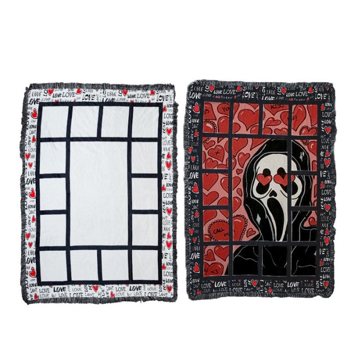 US$ 220.00 - RTS USA warehouse 15 panels Polyester Flannel sublimation  blankets 