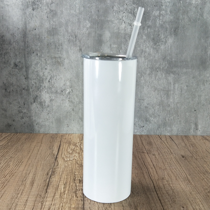 1 /24Pack 20oz Sublimation Skinny Strainght Blanks Tumbler Wholesale With  Stainless Steel Straw