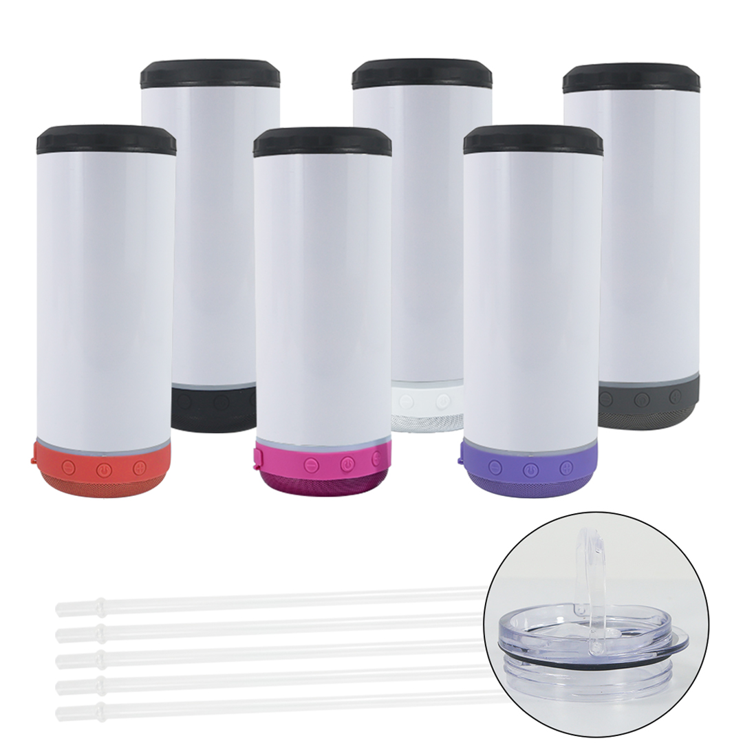 4 in 1 Can Cooler Bluetooth Speaker Tumbler 16oz Sublimation Blank Tum –  Easy Tumblers