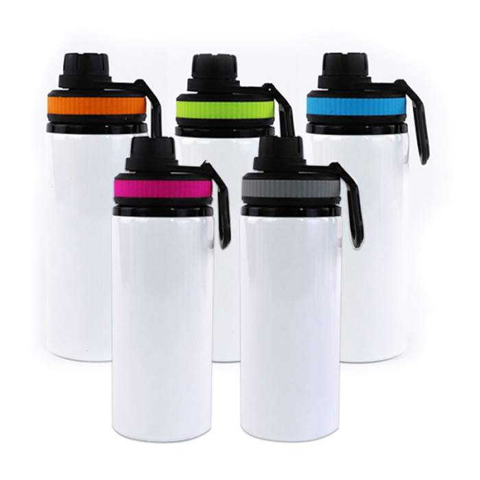 RTS USA warehouse 20oz sublimation aluminum water bottle,mixed colors lids