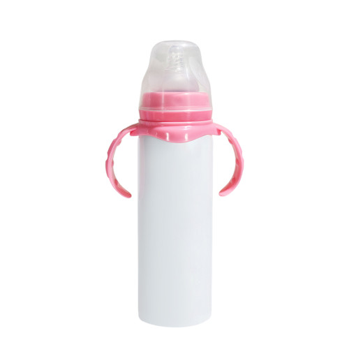 RTS USA Warehouse 8oz/240ml Sublimation Baby Bottle with Handle and Silicone Sipper Spouts Mixed Colors