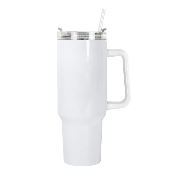 LSO 40oz Sublimation Tumbler; Insulated Stainless Steel; White