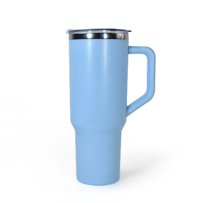 Chinese warehouse 40OZ tumbler with handle,outside plastic, inside 304 stainless steel(Not for sublimation)