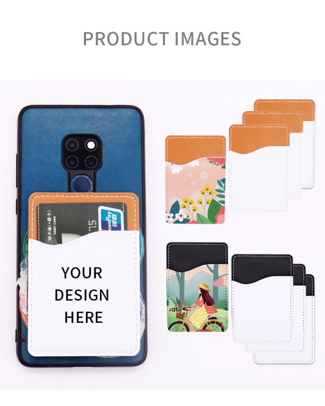 Chinese Warehouse sublimation PU leather Card holder for Phone