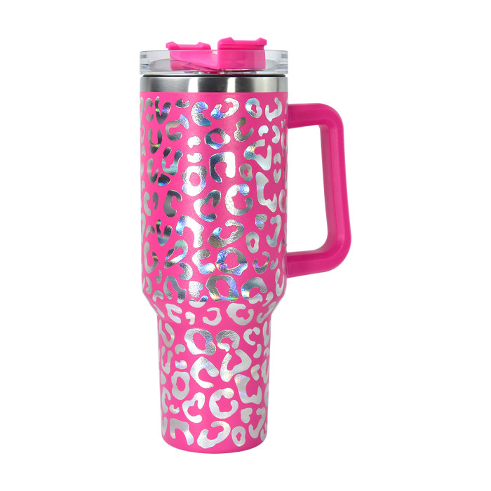 China Warehouse 40OZ tumbler with leopard print(Not for sublimation)