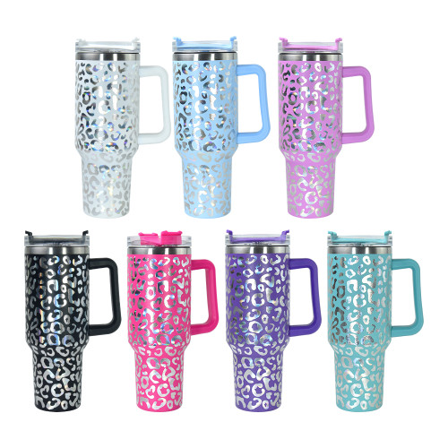 Chinese Warehouse 40OZ tumbler with leopard print(Not for sublimation)