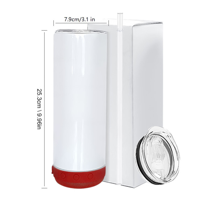 RTS USA Warehouse 20oz Sublimation Straight Tumbler with Red Speaker