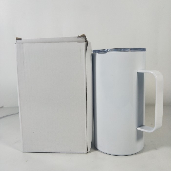 China Warehouse shorter 22oz sublimation blanks straight skinny tumblers with handle