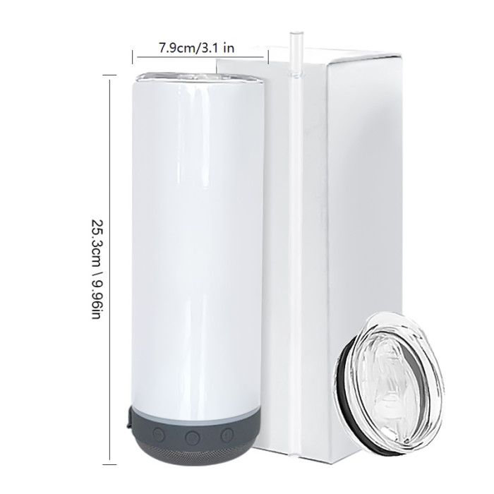 RTS USA Warehouse 20oz Sublimation Straight Tumbler with Gray Speaker