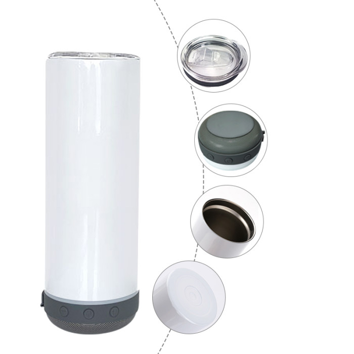 RTS USA Warehouse 20oz Sublimation Straight Tumbler with Gray Speaker