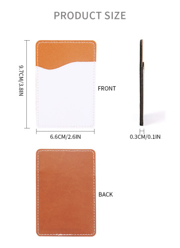 RTS USA Warehouse sublimation PU leather Card holder for Phone