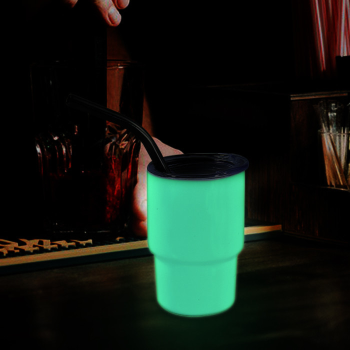 Clearance Sale US Warehouse 3oz white to green glow in the dark sublimation mini tumblers/shot glasses