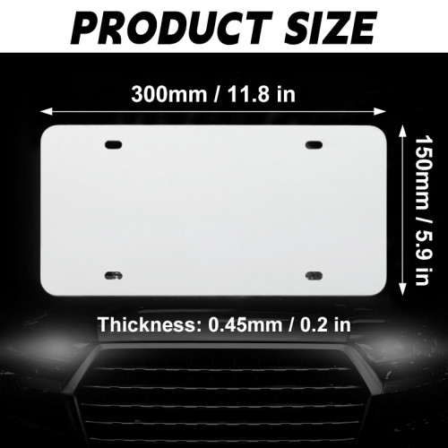 RTS USA Warehouse 11.8 in*5.9 in*0.2 in sublimation aluminum licence plate