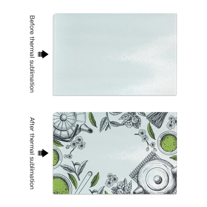China warehouse sublimation tempered glass cutting chopping board