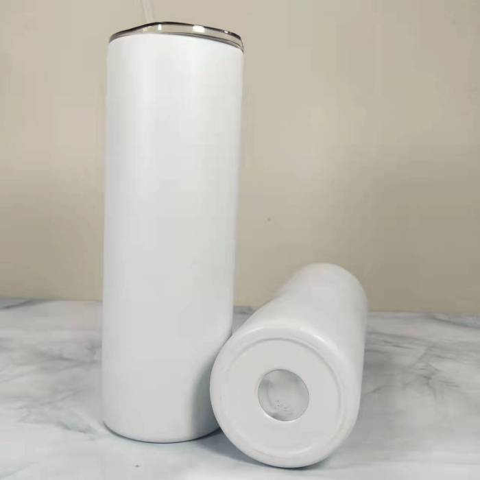 RTS US Warehouse 20oz matte sublimation straight skinny tumblers with plastic straw+rubber bottom