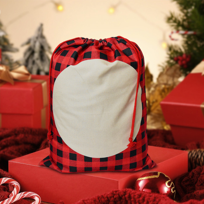 US Warehouse 19*27 inches Sublimation Canvas drawstring bag,Christmas Bag,Santa sacks