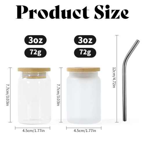 China Warehouse 3oz sublimation blank shot glasses with metal straw