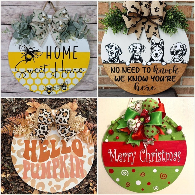 China Warehouse 30pcs 12 in MDF Sublimation Round Door Hanger