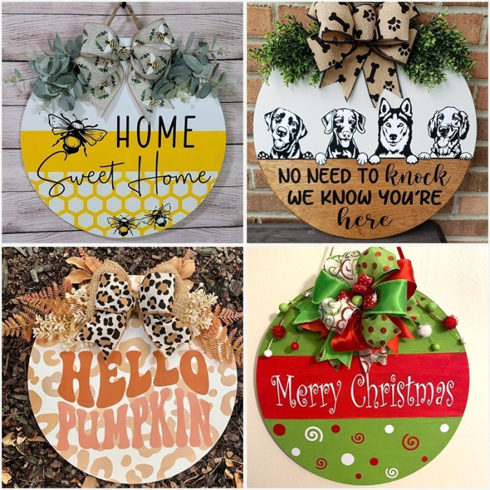 China Warehouse 30pcs 12 in MDF Sublimation Round Door Hanger