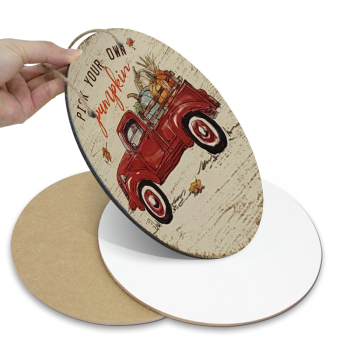 China Warehouse 30pcs 12 in MDF Sublimation Round Door Hanger